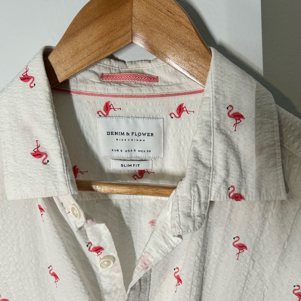 Men’s flamingo button up